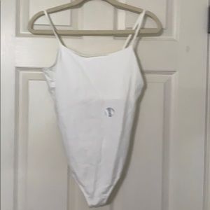 Express White Spaghetti Strap Bodysuit